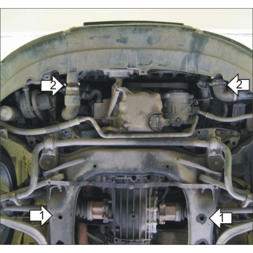 Защита Картера двигателя MOTODOR для Audi A4 2004-2007 (B7), Сталь 2 мм - Арт. 121