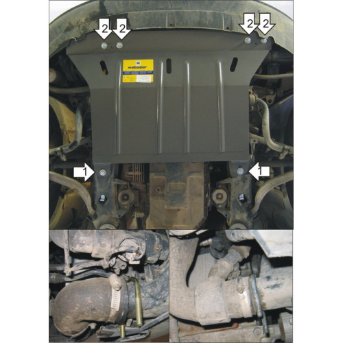 Защита Картера двигателя MOTODOR для Audi A4 2004-2007 (B7), Сталь 2 мм - Арт. 121