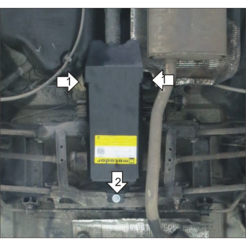 Защита Заднего дифференциала MOTODOR для Nissan Terrano 2014-, Сталь 2 мм - Арт. 1732